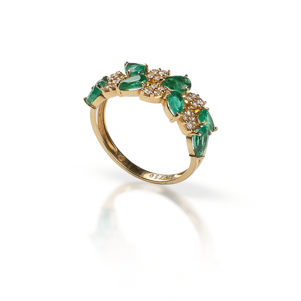 Anel Esmeralda com Diamante - Imagem 1