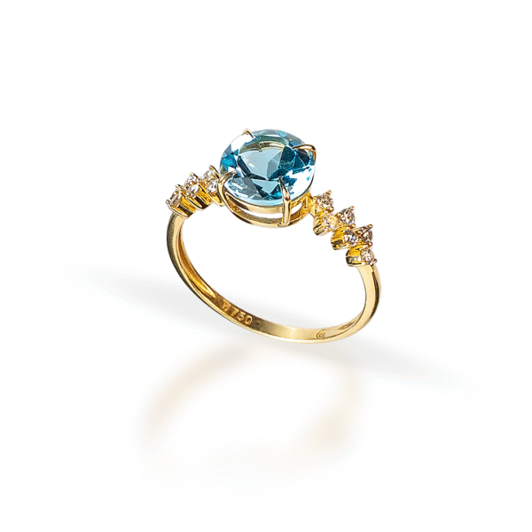 Anel Topázio com Diamantes - Imagem 1