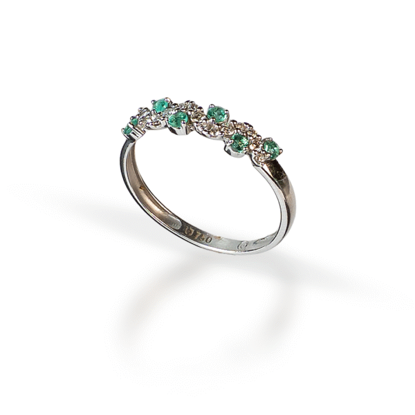 Anel Esmeralda com Diamante - Imagem 1