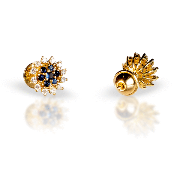 Brinco Safira com Diamantes - Imagem 1