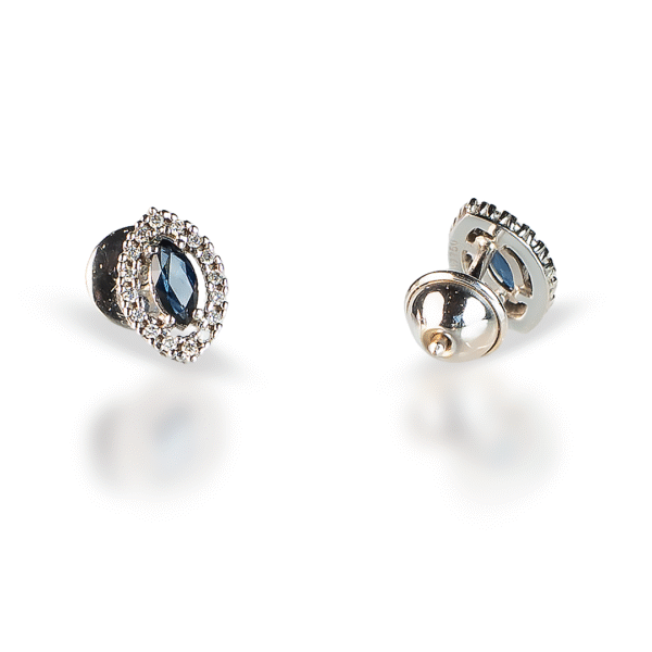 Brinco Safira com Diamantes - Imagem 1