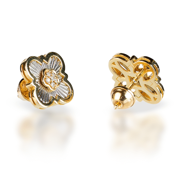 Brinco Trevo com Diamantes - Imagem 1