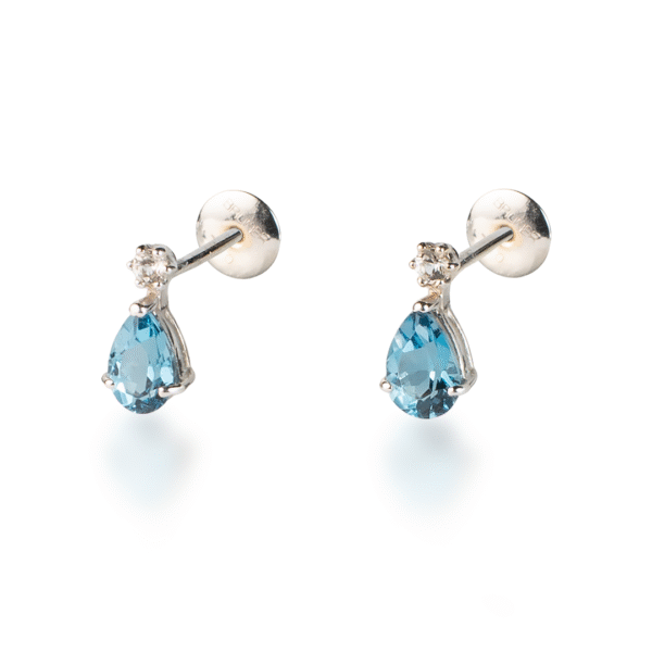 Brinco Gota Topázio com Diamante - Imagem 1