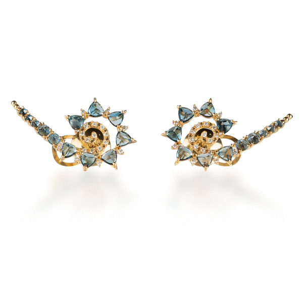 Brinco Ear Cuff Topázio com Diamante - Imagem 1