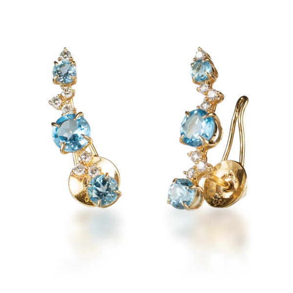 Brinco Ear Cuff Topázio com Diamante - Imagem 1